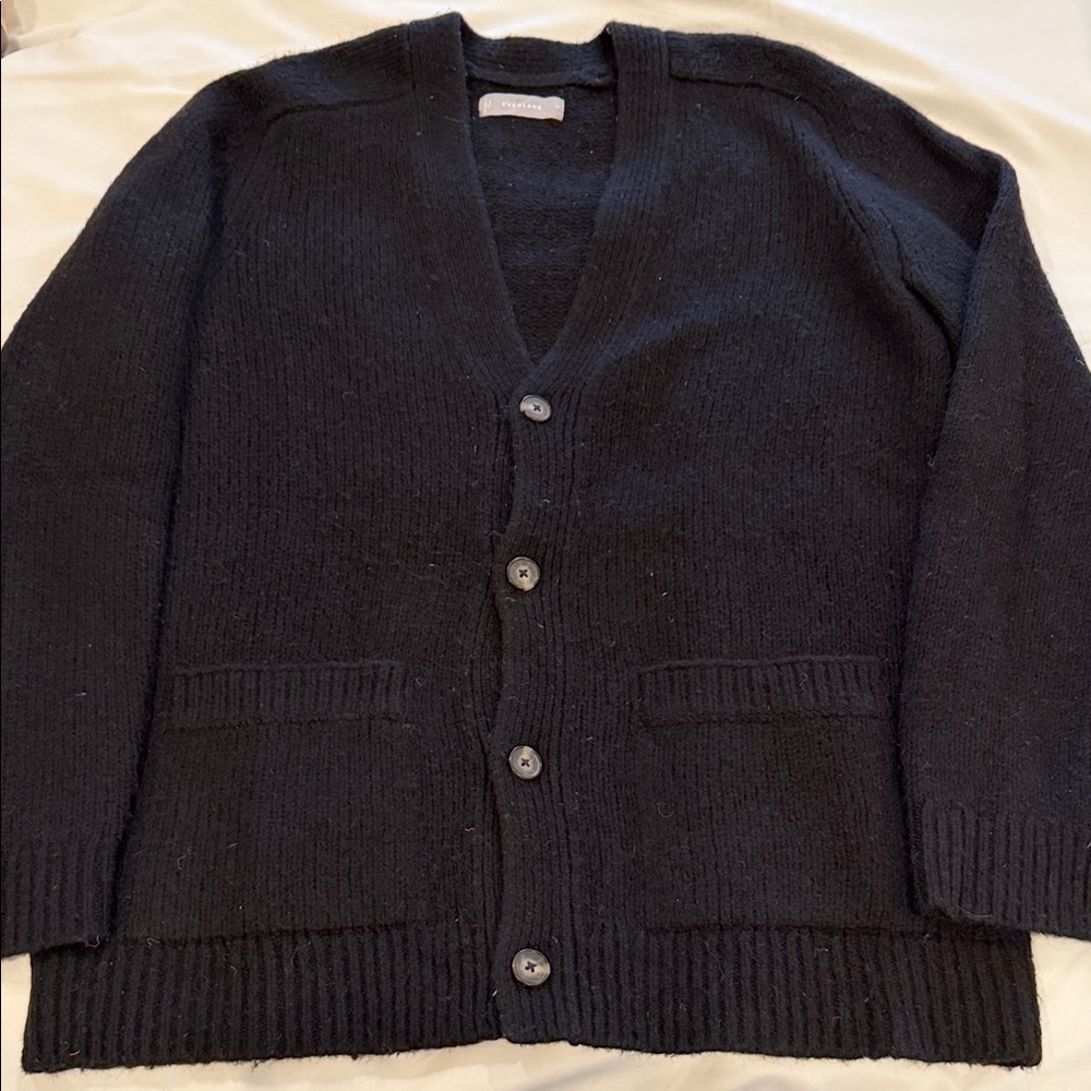 Everlane Men's Black Knit Cardigan